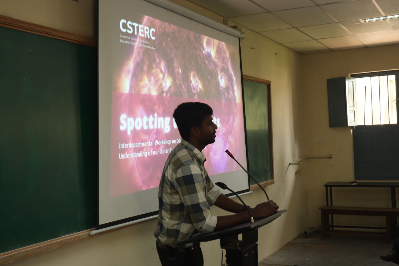 "Spotting the Sunspots" Talk on Solar Dynamics and Sunspot Cycle followed by Sun Observation Program at Jamal Mohammed College (Autonomous), Tiruchirappalli, Tamil Nadu