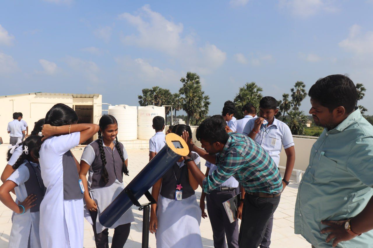 Telescope construction workshop and sun observation event @chinmaya vidhyalaya school, Nagapattinam