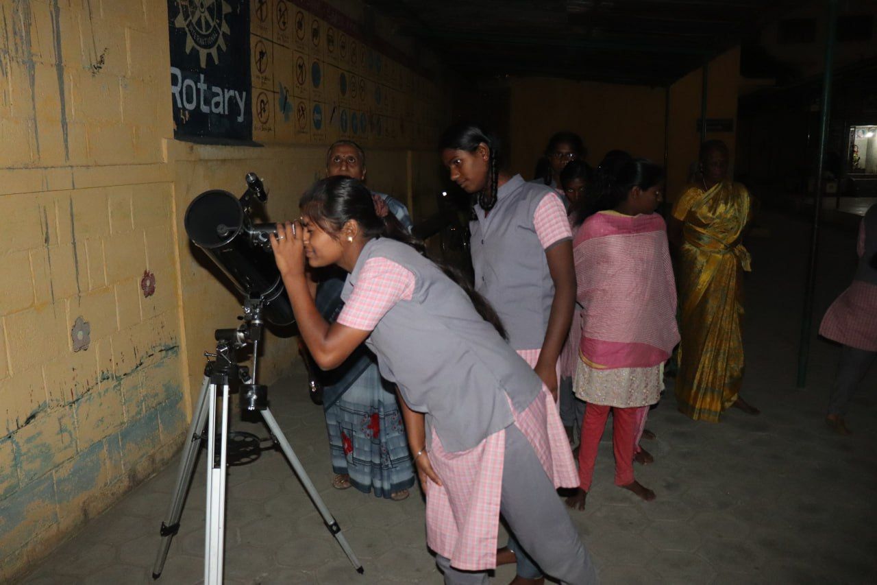 "Counting the craters"- Moon Observation Program at Seva Nilayam, Coimbatore, Tamil Nadu