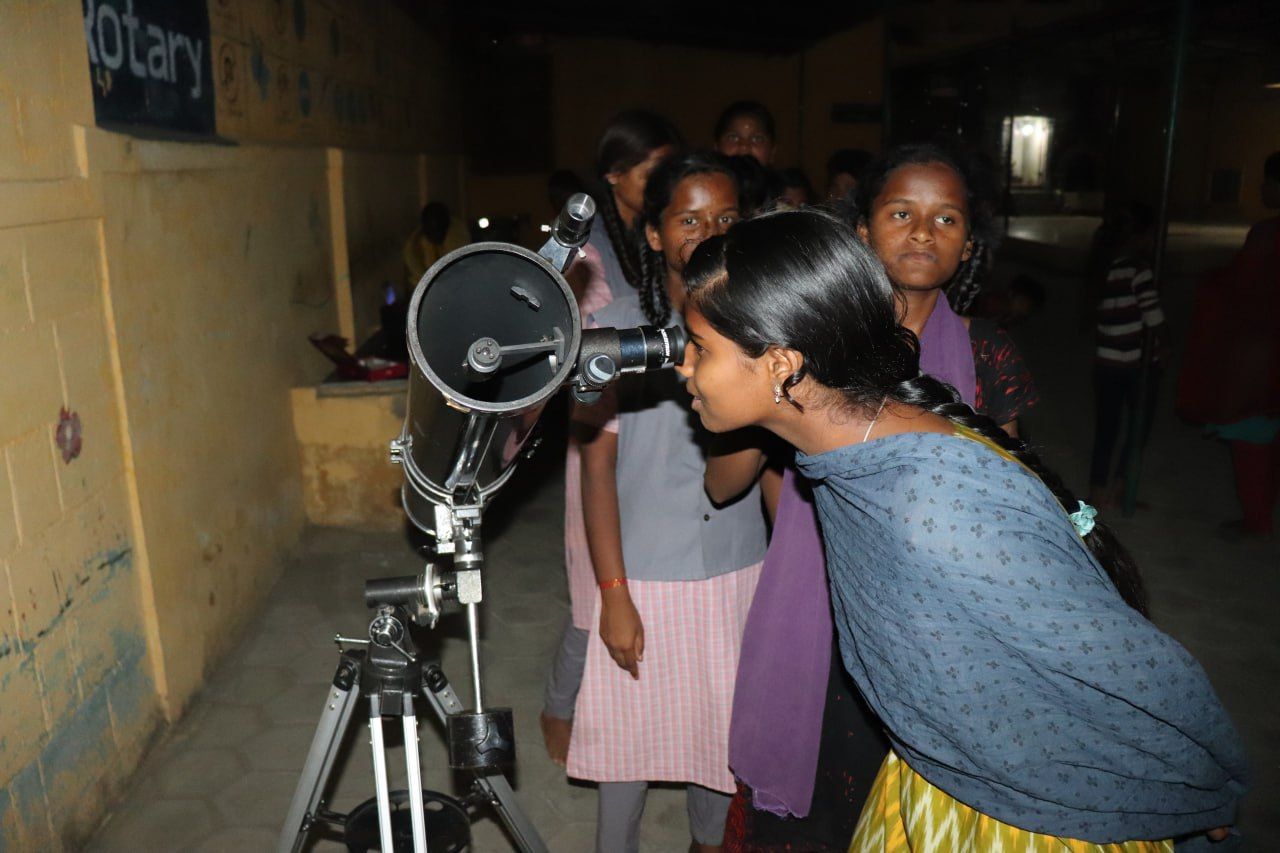 "Counting the craters"- Moon Observation Program at Seva Nilayam, Coimbatore, Tamil Nadu