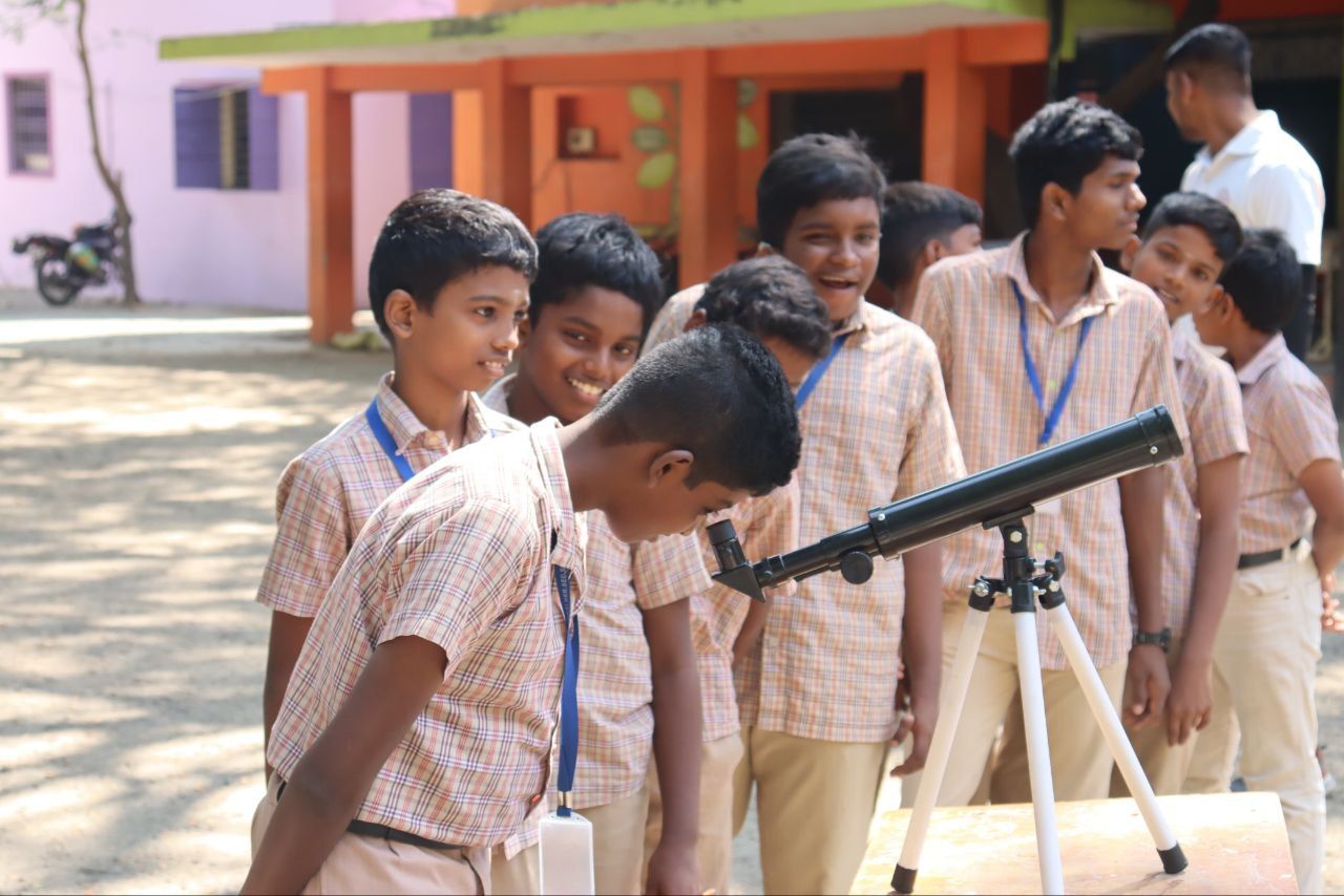 Telescope Construction Workshop and National Science Day Celebration with students of Namma Chennai