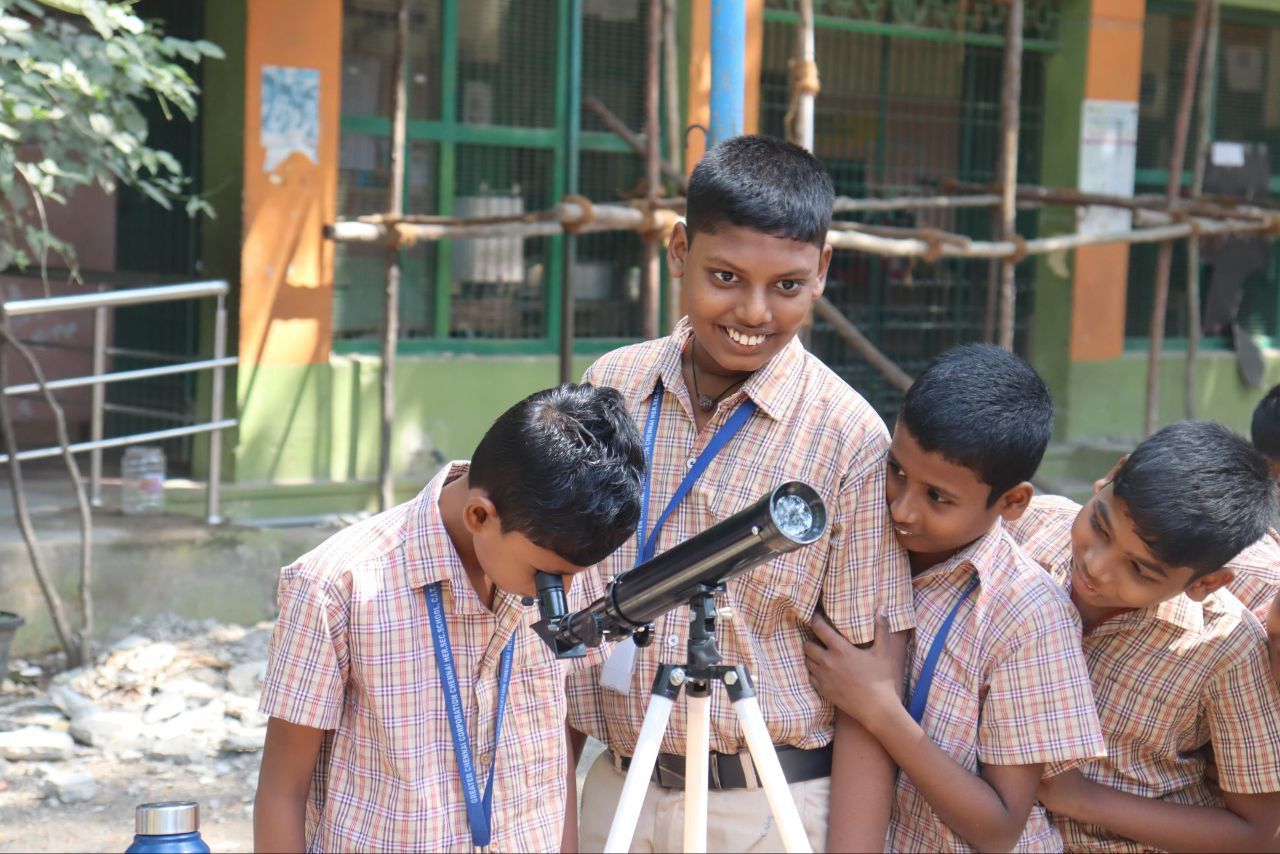 Telescope Construction Workshop and National Science Day Celebration with students of Namma Chennai